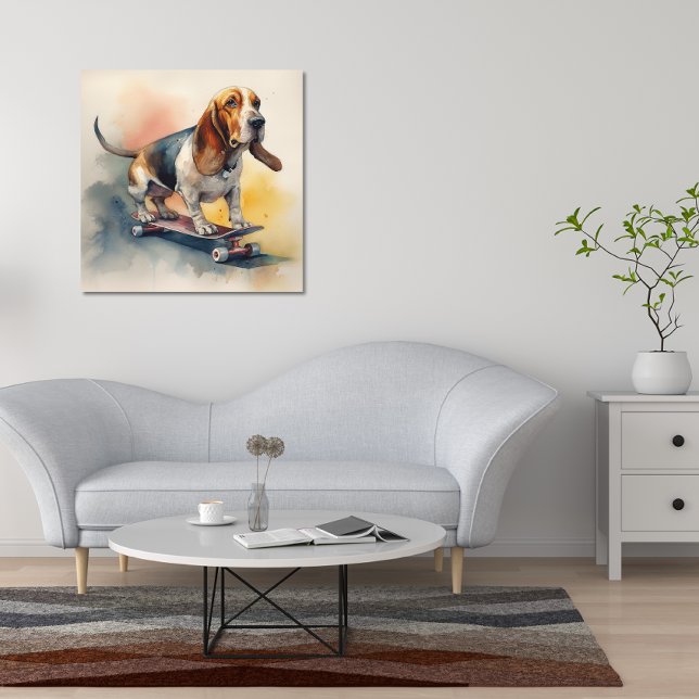 Basset Hound riding skateboard Poster (Creator Uploaded)