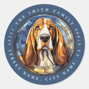 Basset Hound Round Stickers