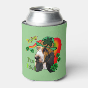 Basset Hound Saint Patricks Day Can Cooler