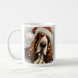 Basset Hound, Santa, Christmas Coffee Mug