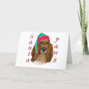 Basset Hound Santa Paws Holiday Card