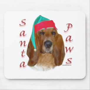 Basset Hound Santa Paws Mouse Pad
