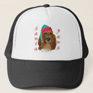 Basset Hound Santa Paws Trucker Hat