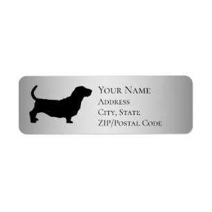 Basset Hound Silhouette Return Address Label