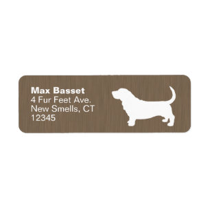 Basset Hound Silhouette Return Address Label