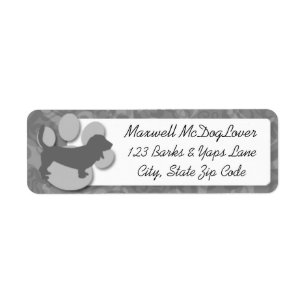 Basset Hound Silhouette Return Address Label