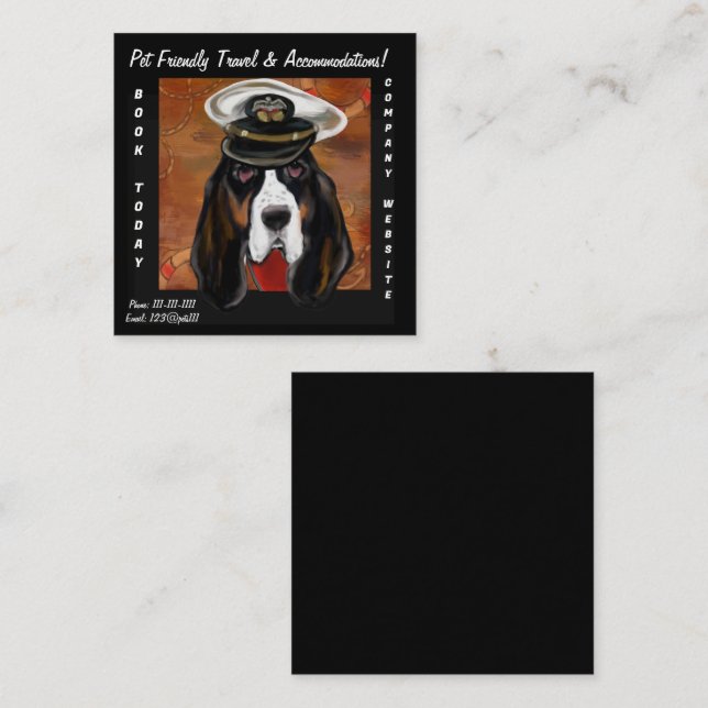 BASSET HOUND SQUARE BUSINESS CARD (Front/Back)