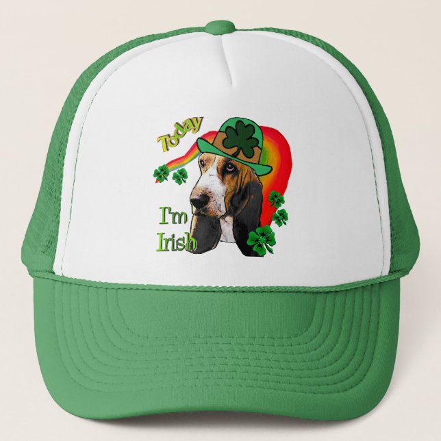 Basset Hound St Patricks Day Trucker Hat (Front)