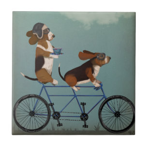 Basset Hound Tandem Ceramic Tile