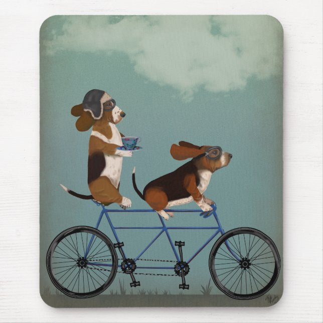 Basset Hound Tandem Mouse Pad (Front)