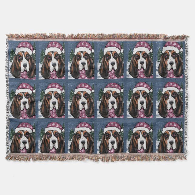 BASSET HOUND  THROW BLANKET (Front)