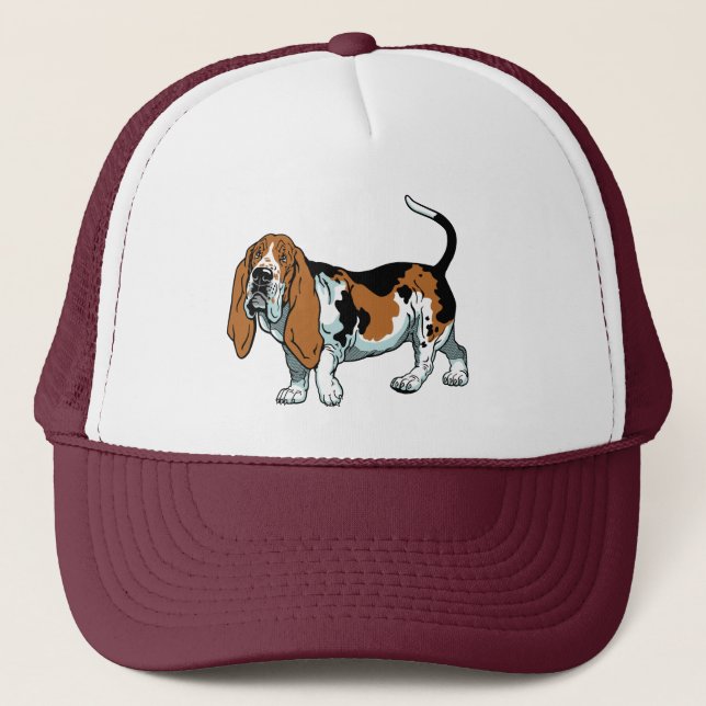 basset hound trucker hat (Front)