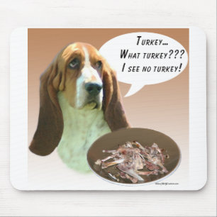 Basset Hound Turkey Mouse Pad