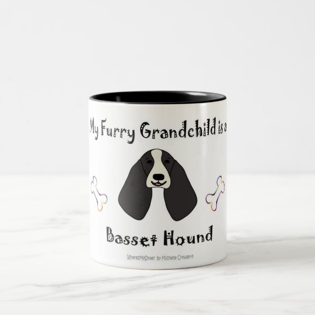 basset hound Two-Tone coffee mug (Center)