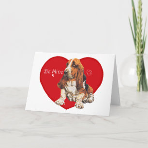 Basset Hound Valentine Holiday Card
