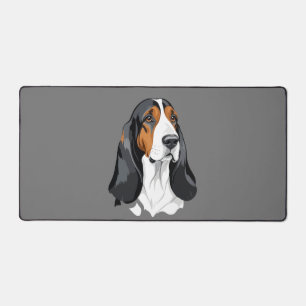 Basset Hound Vector Graphic Art Portrait Animal Desk Mat