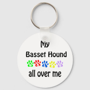 Basset Hound Walks Design Key Ring