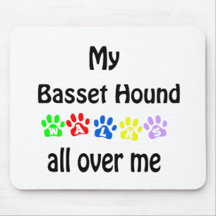 Basset Hound Walks Design Mouse Pad
