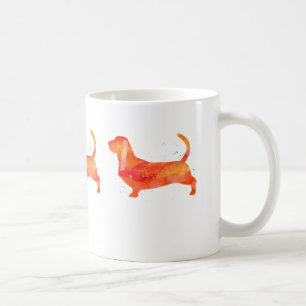 Basset Hound Watercolor Design Coffee Mug