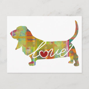 Basset Hound Watercolor Postcard