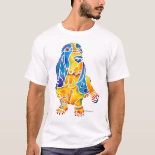 Basset Hound Whimsical Art T-Shirt