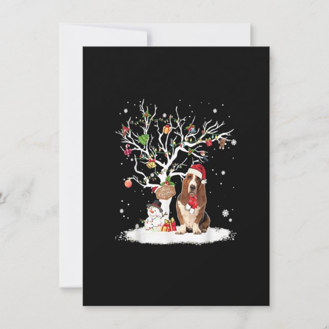 Basset Hound Winter Snow Tree Dog Christmas Winter Invitation (Front)