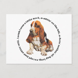 Basset Hound Wishing Ditty Postcard