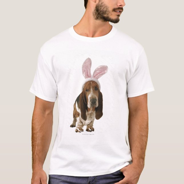 Basset hound with bunny ears T-Shirt (Front)
