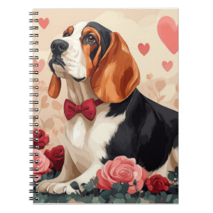 Basset Hound with Roses - Valentine's Day  Notebook