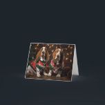 Basset Hounds in Christmas Sweaters Card<br><div class="desc">Basset Hounds wearing Christmas jumpers.   Funny dog Christmas card.  Created digitally.  No dogs were made to wear Christmas sweaters in the creation of this card.</div>
