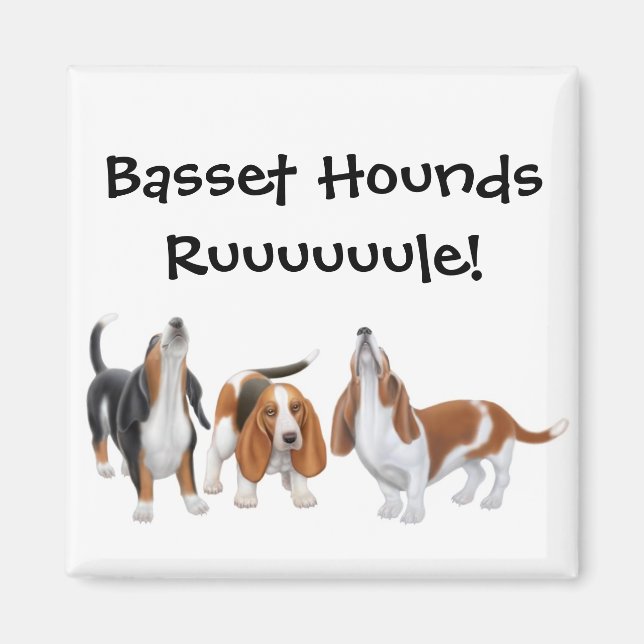 Basset Hounds Rule Magnet (Front)