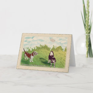 Basset Hounds - Spring in the Air Card