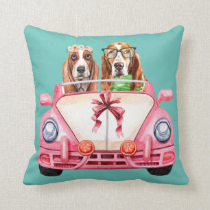 Basset Hound's Wedding Design Cushion