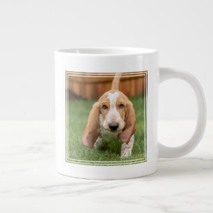 Basset Houng Puppy Walking Large Coffee Mug