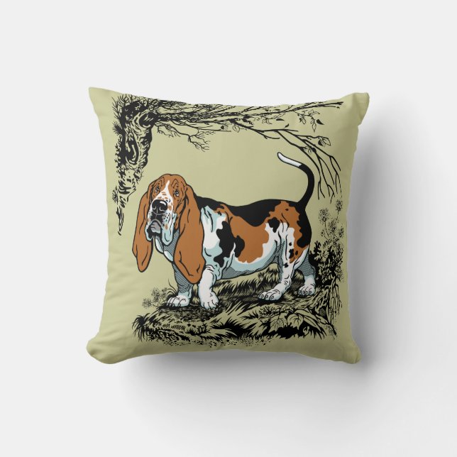 basset illustration cushion (Front)