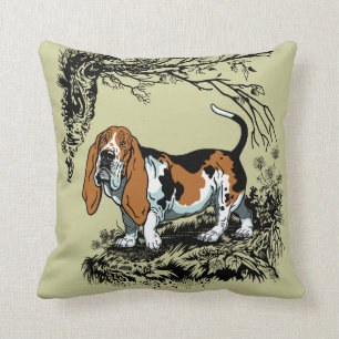 basset illustration cushion