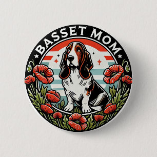 Basset Mum 6 Cm Round Badge