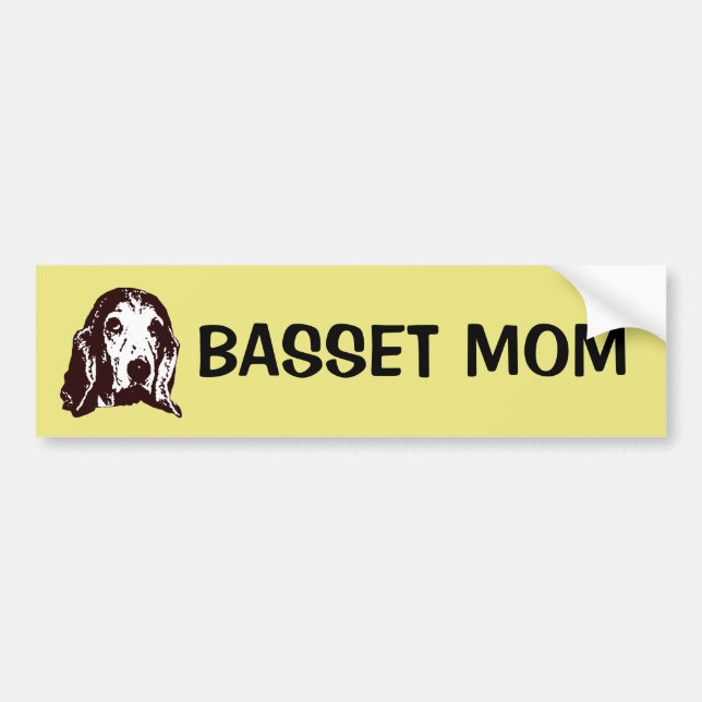 Basset Mum Bumper Sticker (Front)