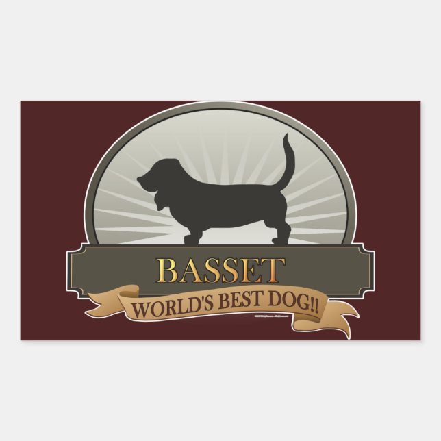 Basset Rectangular Sticker (Front)