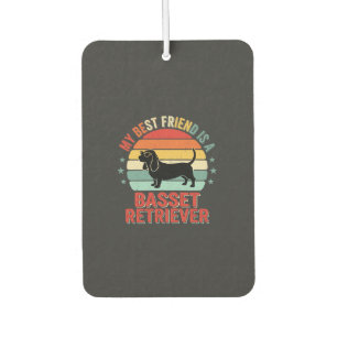 Basset Retriever Retro Sunset Dog Car Air Freshener