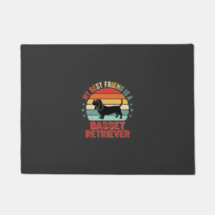 Basset Retriever Retro Sunset Dog Doormat
