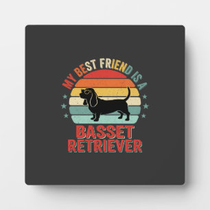 Basset Retriever Retro Sunset Dog Plaque