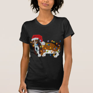 Basset Tangled In Christmas Lights T-Shirt