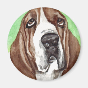 Basset Watercolor Magnet