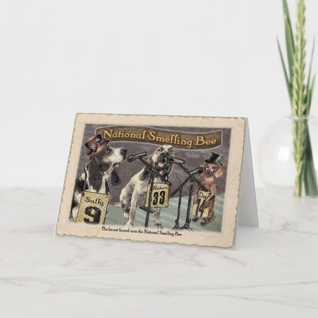 Basset wins Smelling Bee Card (Front)