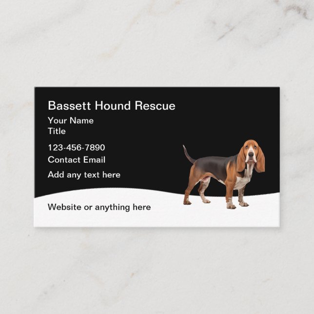 Bassett Hound Dog Breed Rescue Business Cards (Front)