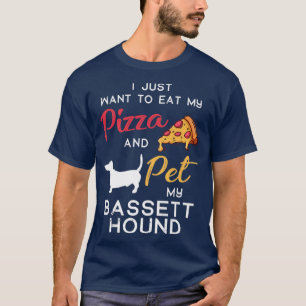 Bassett Hound Dog Pizza lover owner Christmas Birt T-Shirt