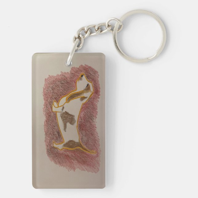 Bassett Hound Keychain (Back)