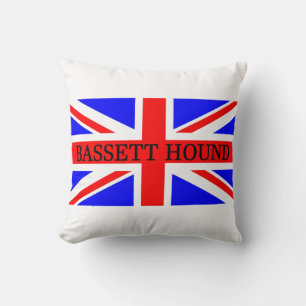 bassett hound name on flag cushion