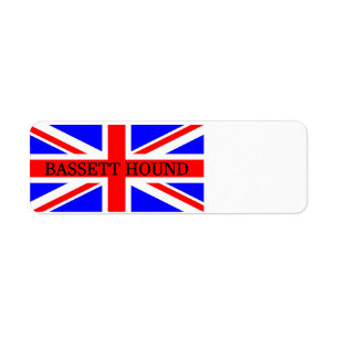 bassett hound name on flag return address label